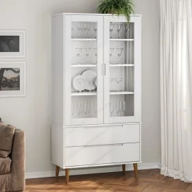 MOLD display cabinet solid white pine wood 90x35x175 cm by , Bookcases and shelves - Ref: Foro24-350544, Price: 362,85 €, Dis...