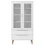 Mueble vitrina MOLDE madera maciza de pino blanco 90x35x175 cm