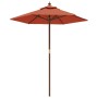 Sombrilla de jardín con poste de madera terracota 196x231 cm de , Sombrillas - Ref: Foro24-363164, Precio: 57,77 €, Descuento: %