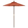 Sombrilla de jardín con poste de madera terracota 196x231 cm de , Sombrillas - Ref: Foro24-363164, Precio: 57,77 €, Descuento: %