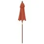 Garden umbrella with terracotta wooden pole 196x231 cm by , Umbrellas - Ref: Foro24-363164, Price: 55,31 €, Discount: %