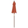 Sombrilla de jardín con poste de madera terracota 196x231 cm de , Sombrillas - Ref: Foro24-363164, Precio: 57,77 €