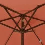 Garden umbrella with terracotta wooden pole 196x231 cm by , Umbrellas - Ref: Foro24-363164, Price: 55,31 €, Discount: %