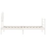 White solid wood bed frame with headboard by , Beds and slatted bases - Ref: Foro24-3195252, Price: 99,52 €, Discount: %
