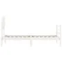 White solid wood bed frame with headboard by , Beds and slatted bases - Ref: Foro24-3195252, Price: 96,45 €, Discount: %