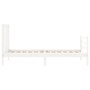 White solid wood bed frame with headboard by , Beds and slatted bases - Ref: Foro24-3193757, Price: 102,33 €, Discount: %