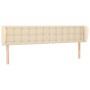 Kopfteil aus cremefarbenem Stoff, 203 x 23 x 78/88 cm von , Kopf- und Fußteile - Ref: Foro24-3117605, Preis: 73,89 €, Rabatt: %