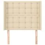 Headboard with cream fabric ears 103x16x118/128 cm by , Headboards and footboards - Ref: Foro24-3120009, Price: 80,82 €, Disc...