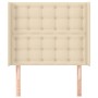 Kopfteil mit Ohren aus cremefarbenem Stoff, 103 x 16 x 118/128 cm von , Kopf- und Fußteile - Ref: Foro24-3120009, Preis: 71,0...