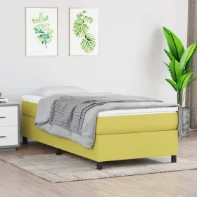 Box spring bed frame green fabric 90x200 cm by , Beds and slatted bases - Ref: Foro24-3120837, Price: 72,70 €, Discount: %