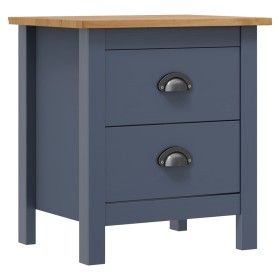 Mesita de noche Hill madera maciza de pino gris 46x35x49,5 cm de vidaXL, Mesitas de noche - Ref: Foro24-288905, Precio: 67,19...