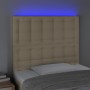 Kopfteil mit LED-Leuchten, cremefarbener Stoff, 100 x 5 x 118/128 cm von , Kopf- und Fußteile - Ref: Foro24-3122853, Preis: 6...