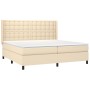 Box spring bed with cream fabric mattress 200x200 cm by , Beds and slatted bases - Ref: Foro24-3131782, Price: 611,53 €, Disc...