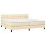 Box spring bed mattress and LED lights cream fabric 200x200 cm by , Beds and slatted bases - Ref: Foro24-3133506, Price: 557,...