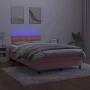 Box spring bed with mattress and LED pink velvet 120x200 cm by , Beds and slatted bases - Ref: Foro24-3134638, Price: 374,94 ...
