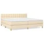 Box spring bed with cream fabric mattress 200x200 cm by , Beds and slatted bases - Ref: Foro24-3140966, Price: 550,83 €, Disc...