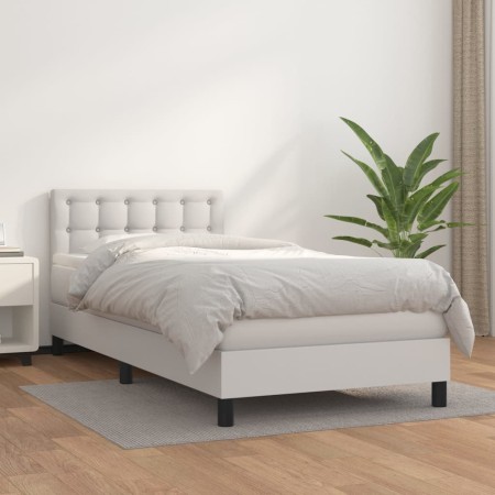 Boxspringbett mit weißer Kunstledermatratze 100x200 cm von , Betten und Lattenroste - Ref: Foro24-3141108, Preis: 321,86 €, R...