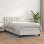 Box spring bed with white synthetic leather mattress 100x200 cm by , Beds and slatted bases - Ref: Foro24-3141108, Price: 321...