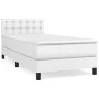 Box spring bed with white synthetic leather mattress 100x200 cm by , Beds and slatted bases - Ref: Foro24-3141108, Price: 320...