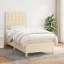 Box spring bed with cream fabric mattress 100x200 cm by , Beds and slatted bases - Ref: Foro24-3142638, Price: 338,86 €, Disc...