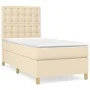 Box spring bed with cream fabric mattress 100x200 cm by , Beds and slatted bases - Ref: Foro24-3142638, Price: 338,86 €, Disc...