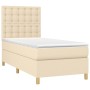 Box spring bed with cream fabric mattress 100x200 cm by , Beds and slatted bases - Ref: Foro24-3142638, Price: 347,00 €, Disc...
