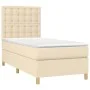 Box spring bed with cream fabric mattress 100x200 cm by , Beds and slatted bases - Ref: Foro24-3142638, Price: 338,86 €, Disc...