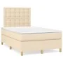 Cama box spring con colchón tela color crema 120x200 cm de , Camas y somieres - Ref: Foro24-3142646, Precio: 417,96 €, Descue...