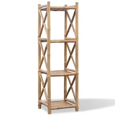Quadratisches Bambusregal mit 4 Etagen von vidaXL, Bücherregale und Regale - Ref: Foro24-242492, Preis: 79,09 €, Rabatt: %