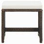 Set de comedor jardín 9 pzas y cojines ratán sintético marrón