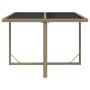 Set comedor de jardín 5 pzas con cojines ratán sintético beige