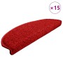 Felpudos para escaleras 15 unidades 65x21x4 cm Rojo