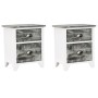 Nightstands with drawers 2 units gray and white by vidaXL, Nightstands - Ref: Foro24-242041, Price: 72,03 €, Discount: %