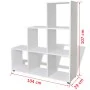 Estantería librería en forma de escalera 107 cm blanca de vidaXL, Librerías y estanterías - Ref: Foro24-242552, Precio: 85,12...