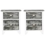 Nightstands with drawers 2 units gray and white by vidaXL, Nightstands - Ref: Foro24-242041, Price: 72,03 €, Discount: %