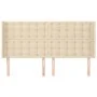Headboard with cream fabric ears 203x16x118/128 cm by , Headboards and footboards - Ref: Foro24-3120041, Price: 149,12 €, Dis...