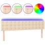 Kopfteil aus cremefarbenem Stoff mit LED 200x5x78/88 cm von , Kopf- und Fußteile - Ref: Foro24-3122073, Preis: 66,51 €, Rabat...