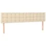 Cream fabric headboard with LED 200x5x78/88 cm by , Headboards and footboards - Ref: Foro24-3122073, Price: 81,70 €, Discount: %