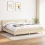 Box spring bed with cream fabric mattress 200x200 cm by , Beds and slatted bases - Ref: Foro24-3127154, Price: 574,92 €, Disc...