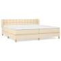 Box spring bed with cream fabric mattress 200x200 cm by , Beds and slatted bases - Ref: Foro24-3127154, Price: 574,92 €, Disc...