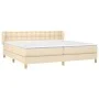 Box spring bed with cream fabric mattress 200x200 cm by , Beds and slatted bases - Ref: Foro24-3127154, Price: 574,92 €, Disc...