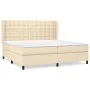 Box spring bed with cream fabric mattress 200x200 cm by , Beds and slatted bases - Ref: Foro24-3128314, Price: 652,17 €, Disc...