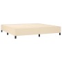 Cama box spring con colchón tela color crema 200x200 cm de , Camas y somieres - Ref: Foro24-3128314, Precio: 619,01 €, Descue...