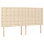 Box spring bed with cream fabric mattress 200x200 cm by , Beds and slatted bases - Ref: Foro24-3128314, Price: 652,17 €, Disc...
