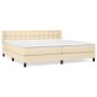 Box spring bed with cream fabric mattress 200x200 cm by , Beds and slatted bases - Ref: Foro24-3130062, Price: 549,03 €, Disc...