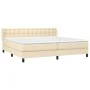 Box spring bed with cream fabric mattress 200x200 cm by , Beds and slatted bases - Ref: Foro24-3130062, Price: 559,31 €, Disc...