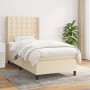 Cama box spring con colchón tela color crema 100x200 cm de , Camas y somieres - Ref: Foro24-3131734, Precio: 337,19 €