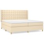 Box spring bed with cream fabric mattress 200x200 cm by , Beds and slatted bases - Ref: Foro24-3132342, Price: 615,16 €, Disc...