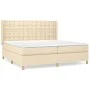 Box spring bed with cream fabric mattress 200x200 cm by , Beds and slatted bases - Ref: Foro24-3132342, Price: 638,12 €, Disc...