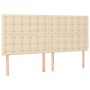 Box spring bed with cream fabric mattress 200x200 cm by , Beds and slatted bases - Ref: Foro24-3132342, Price: 615,16 €, Disc...